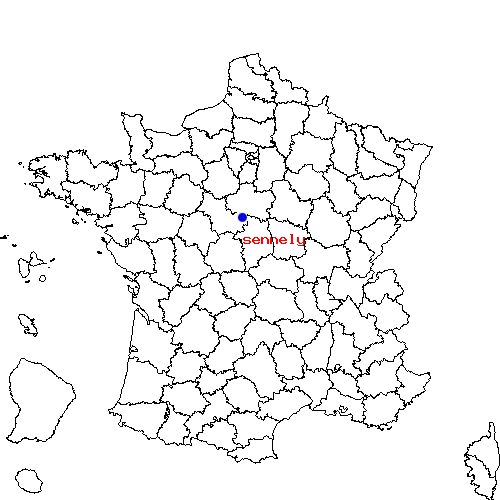 localisation sur le carte de sennely 