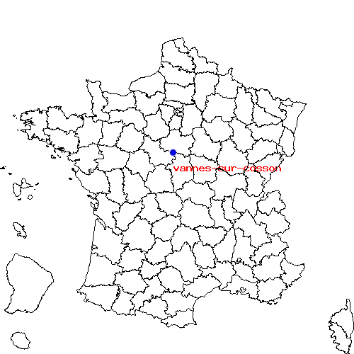 localisation sur le carte de vannes-sur-cosson 