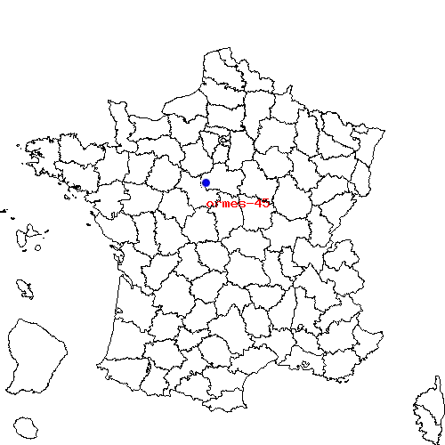 localisation sur le carte de ormes-45 