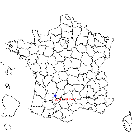 localisation sur le carte de goujounac 