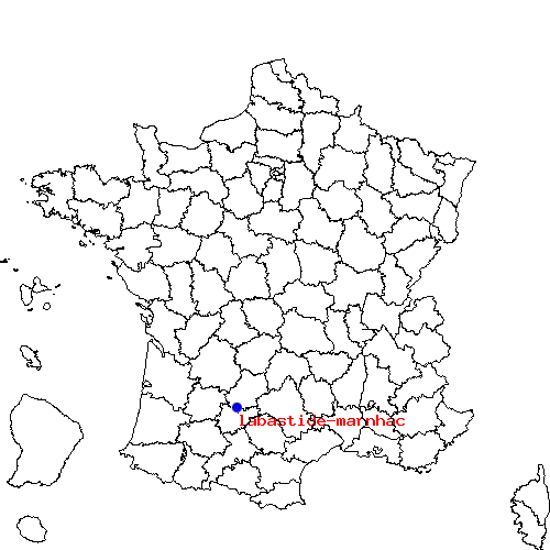 localisation sur le carte de labastide-marnhac 