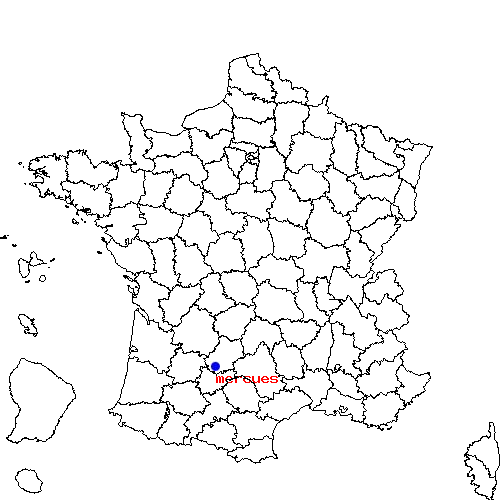 localisation sur le carte de mercues 