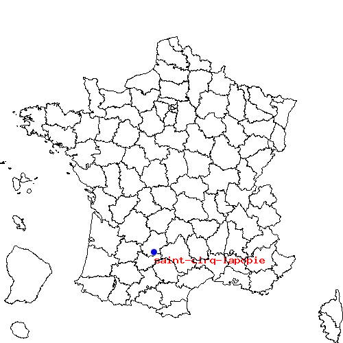 localisation sur le carte de saint-cirq-lapopie 