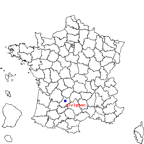 localisation sur le carte de alvignac 