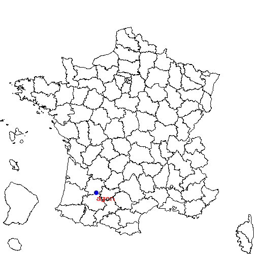 localisation sur le carte de agen 