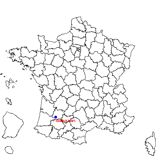 localisation sur le carte de damazan 