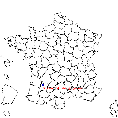 localisation sur le carte de miramont-de-guyenne 