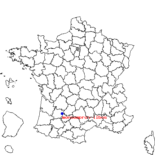 localisation sur le carte de monsempron-libos 