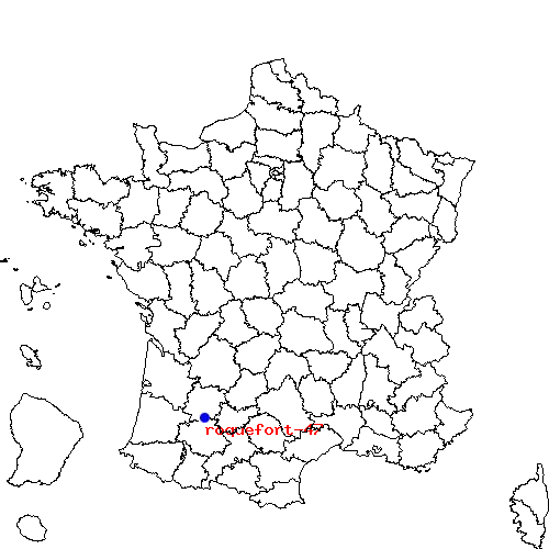 localisation sur le carte de roquefort-47 