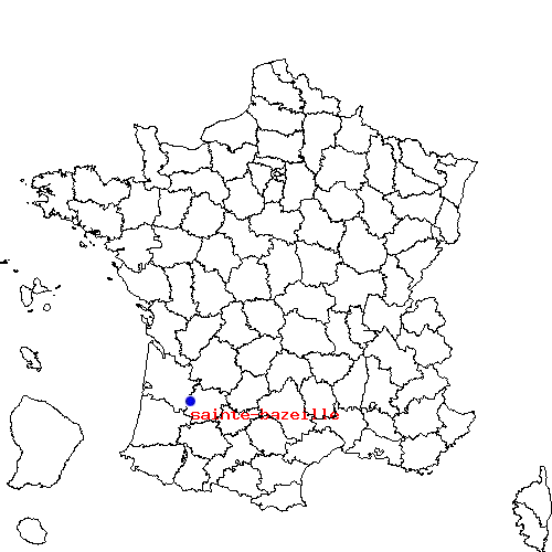 localisation sur le carte de sainte-bazeille 