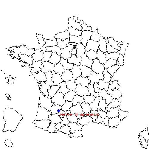 localisation sur le carte de penne-d-agenais 