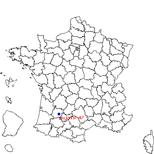 localisation sur le carte de pujols-47 