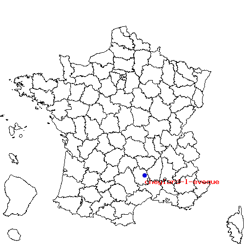 localisation sur le carte de cheylard-l-eveque 