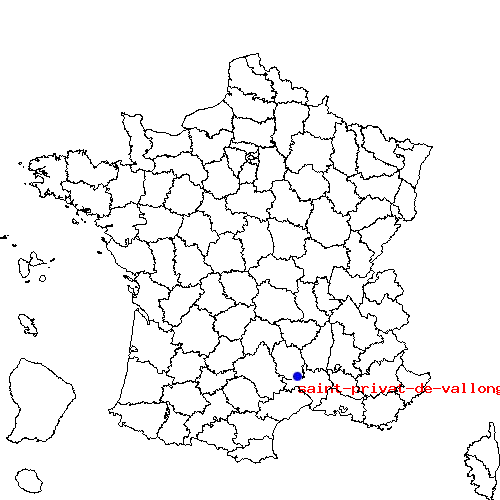 localisation sur le carte de saint-privat-de-vallongue 