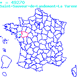 localisation du code postal 49270 Saint-Sauveur-de-Landemont sur la carte de France localisation sur le carte de Saint-Sauveur-de-Landemont 49270