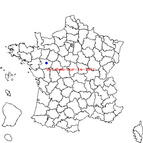 localisation sur le carte de seiches-sur-le-loir 