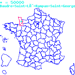 localisation sur le carte de Baudre 50000