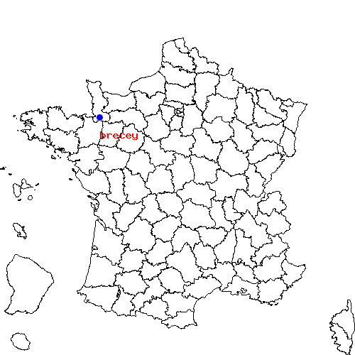localisation sur le carte de brecey 