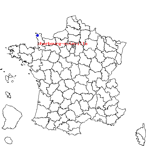 localisation sur le carte de cherbourg-octeville 