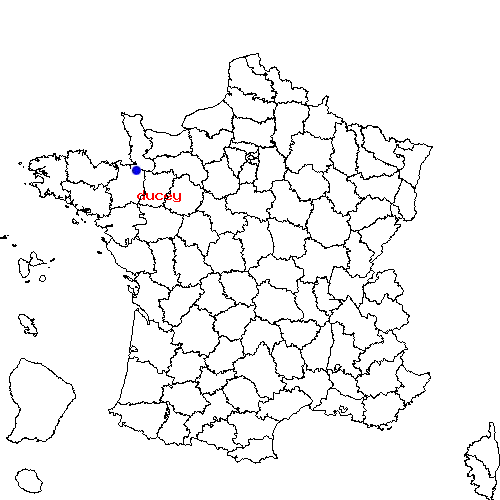 localisation sur le carte de ducey 