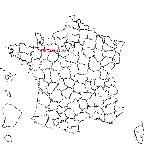 localisation sur le carte de marigny-50 