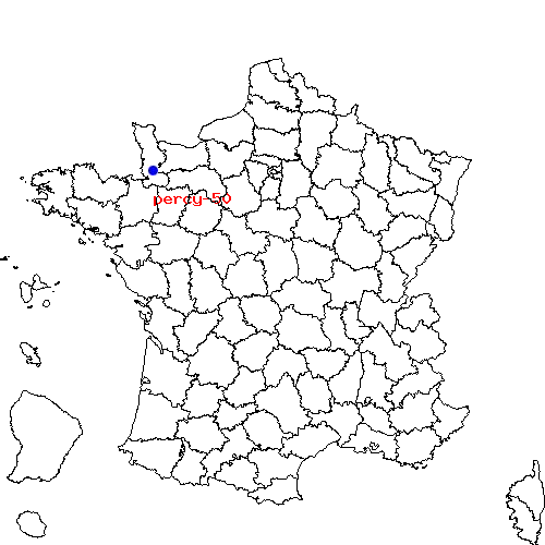 localisation sur le carte de percy-50 