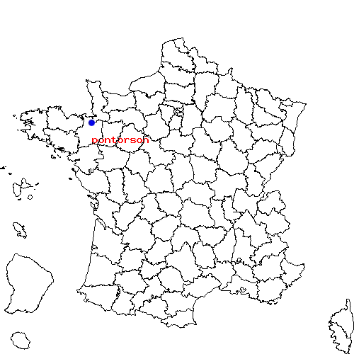 localisation sur le carte de pontorson 