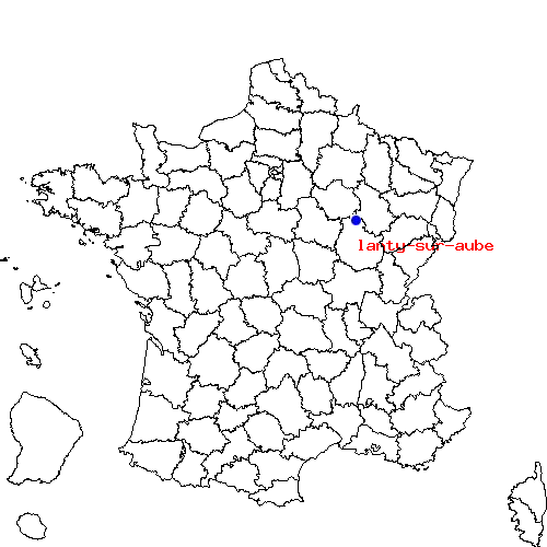 localisation sur le carte de lanty-sur-aube 