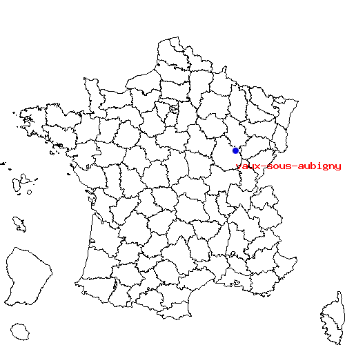 localisation sur le carte de vaux-sous-aubigny 