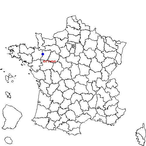 localisation sur le carte de ernee 