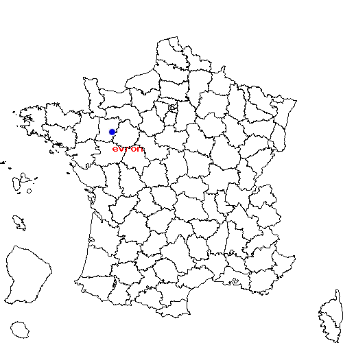 localisation sur le carte de evron 