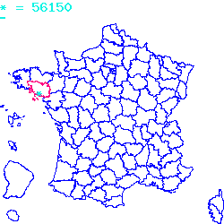 localisation sur le carte de Guénin 56150