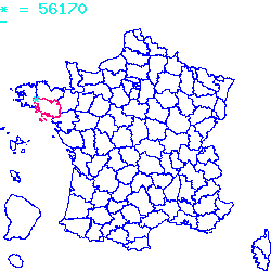 localisation sur le carte de Île-d'Houat 56170