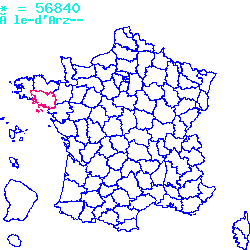localisation sur le carte de Île-d'Arz 56840