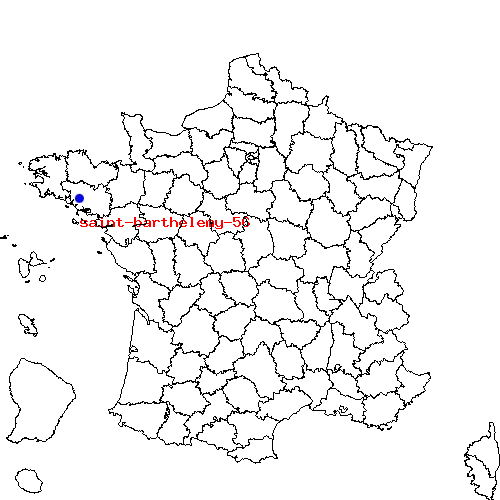 localisation sur le carte de saint-barthelemy-56 