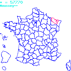 localisation sur le carte de Moussey 57770