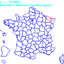 localisation sur le carte de Roncourt 57860