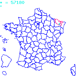localisation du code postal 57180 Terville sur la carte de France localisation sur le carte de Terville 57180