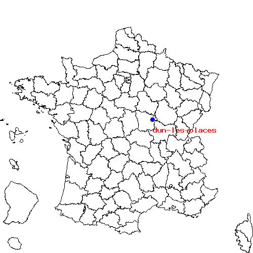 localisation sur le carte de dun-les-places 