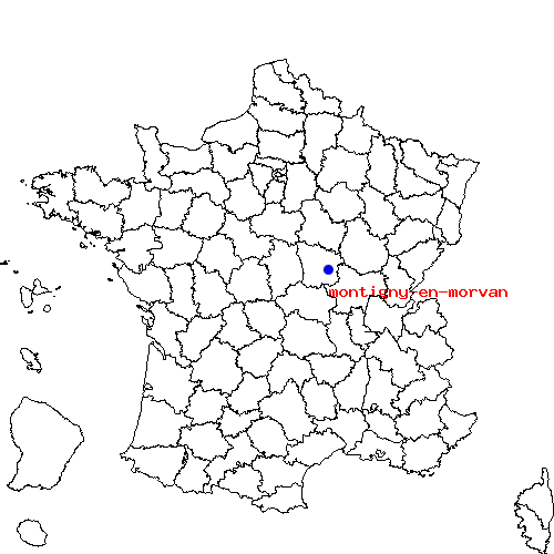 localisation sur le carte de montigny-en-morvan 