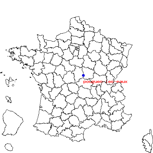 localisation sur le carte de pougues-les-eaux 