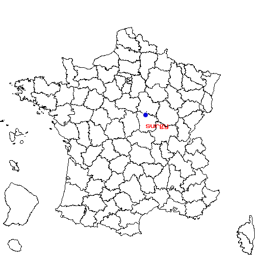 localisation sur le carte de surgy 