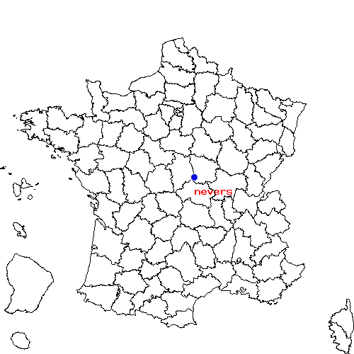 localisation sur le carte de nevers 