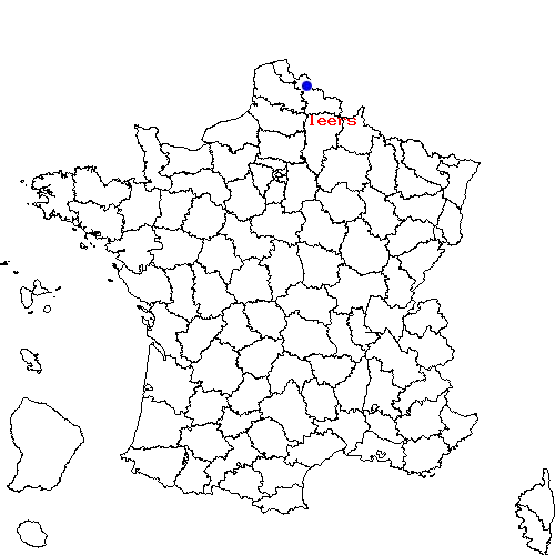 localisation sur le carte de leers 