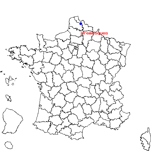 localisation sur le carte de premesques 