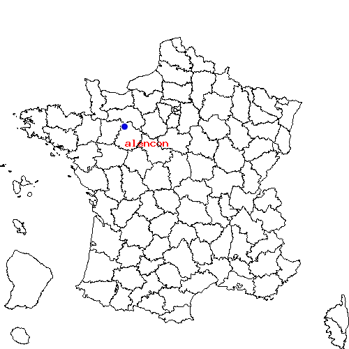 localisation sur le carte de alencon 