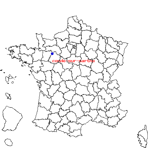localisation sur le carte de conde-sur-sarthe 