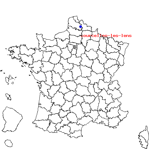 localisation sur le carte de courcelles-les-lens 