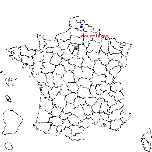 courrieres sur la carte de France localisation sur le carte de courrieres