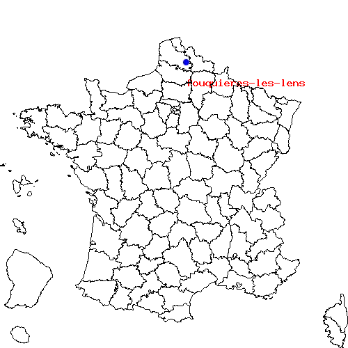 localisation sur le carte de fouquieres-les-lens 